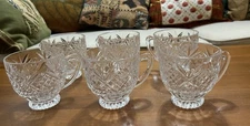 6 Shannon Crystal Footed Coffee Mugs by Godinger from the Dublin collection EUC