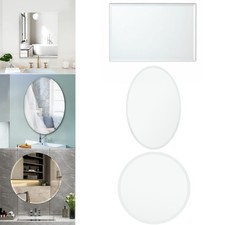 Frameless Unframed Wall Mirror Bathroom Makeup Mirror with 2 Installation Option