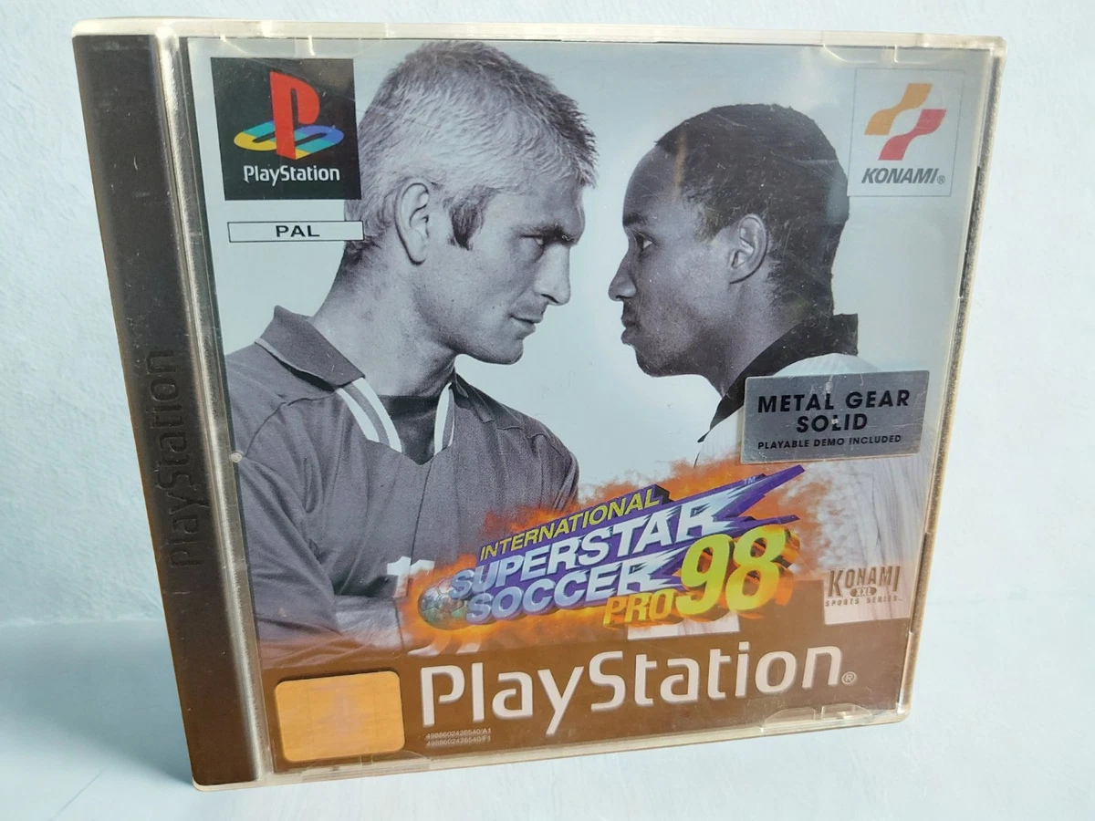 INTERNATIONAL SUPERSTAR SOCCER Pro '98 (Sony PlayStation 1, 1998) PS1 Negro Raro EUR 203,21 - ES