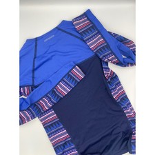 Patagonia Womens Rash Guard Long Sleeve Swim Top Blue Tribal Print