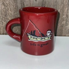 Life Is Good SANTA Coffee Mug Christmas Red BOAT FISHING “Do What You Like”