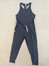 Vuori Lux Luna Workout Racerback Athletic Lounge Jogger Jumpsuit Heather Gray L