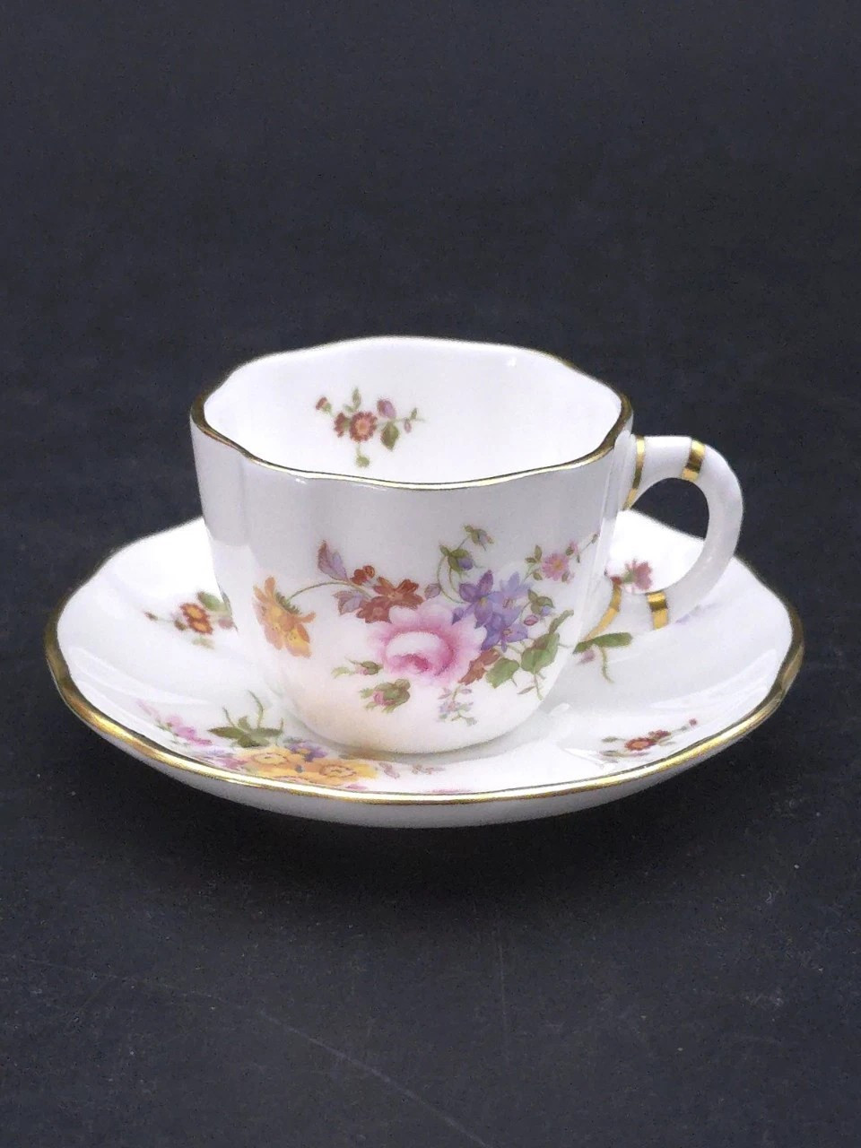Royal Crown Derby Derby Posies Miniature Tea Cup and Saucer-1st Quality