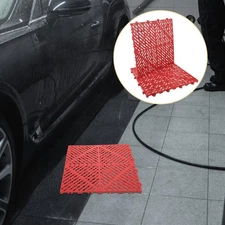 2 Pcs Car Wash Floor Grille Drainage Interlocking Mats Driveway Tiles