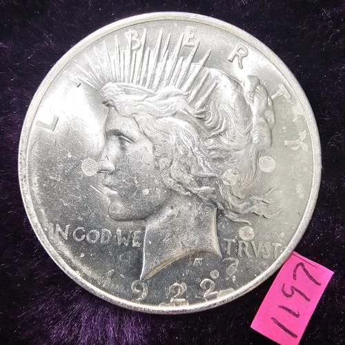 🚚⚡️FAST🔥SIMPLY GORGEOUS 👀🔥1922 Peace Dollar Silver US Coin $1.00 MS+ BU 1197