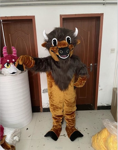 costume mascotte mucca bisonte toro vestito divertente festa compleanno halloween outdoor - Foto 2 di 4