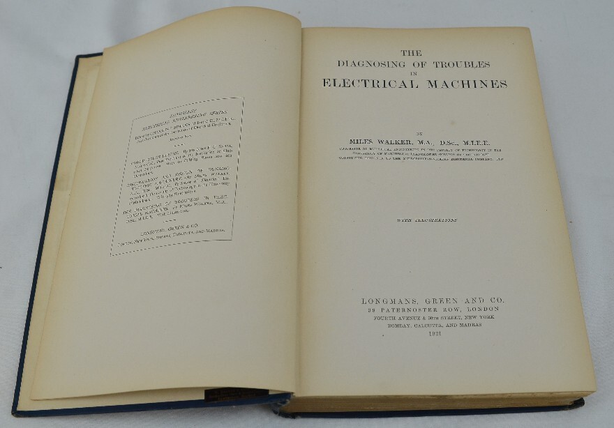 Miles Walker Diagnosing of Troubles in Electrical Machines Longmans 1921 HB Book - Picture 7 of 9