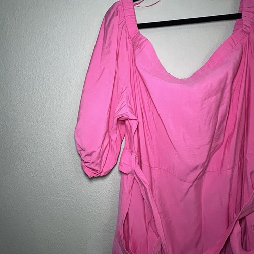 Prabal Gurung for JCPenney Dress Plus 2X Off the Shoulder Carmine Rose Pink NWT - Picture 6 of 12