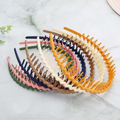 Plastic Hair Bands with Teeth, 10 Packs Thin Headbands for Women Girls Teens - Picture 7 of 8