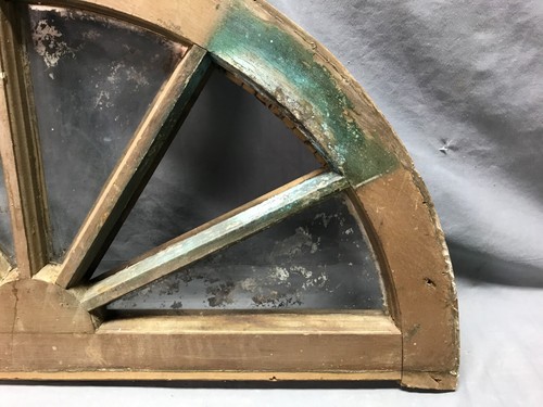 Antique VTG 6 Lite Distressed 16x30 Sunburst Arched Window Sash Old 1411-24B - Picture 4 of 19