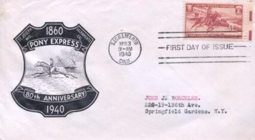 894 3c PONY EXPRESS - 1st APL - Bild 1 von 1