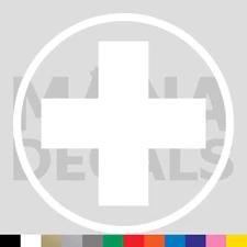 Red Cross Vinyl Die Cut Decal Sticker - Medical First Aid Plus Sign Symbol