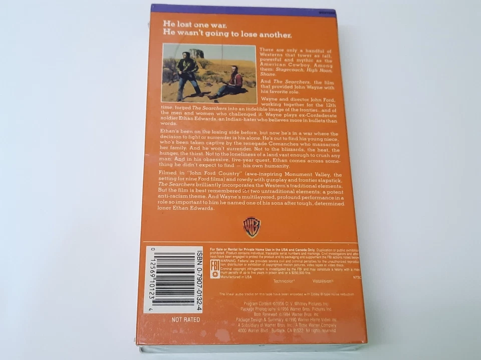 The Searchers 1956 1990 VHS USA NTSC New Factory Sealed John Wayne John Ford  - Bild 2 von 4