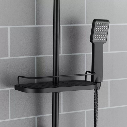 Shower Kit with Shower Heads Hose Adjust Riser Rail Round/Square Bathroom Set - Picture 11 of 19