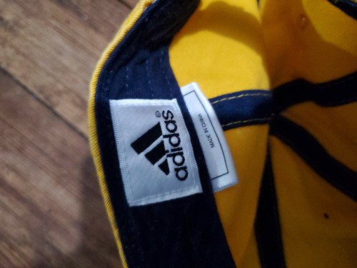 RARE Vintage Adidas Yellow Hat Spell Out Embroidered Cap OSFA - Picture 5 of 5