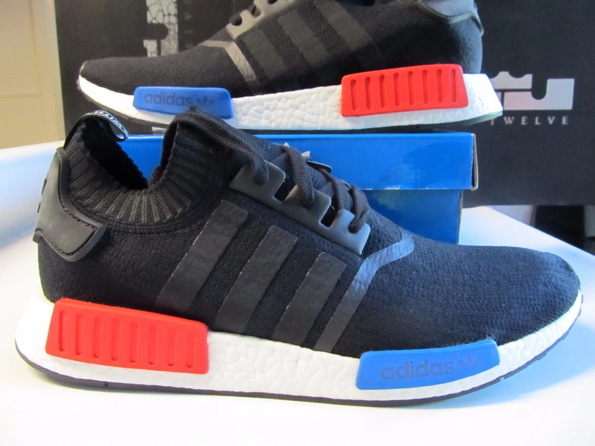 Adidas NMD R1 Runner PK PRIMEKNIT Core Black Red Blue OG 13 S79168 Boost | eBay