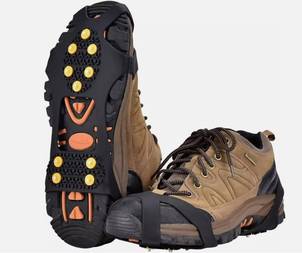 10Studs Ice Climbing Crampons Snow Grips Anti Slip Shoe Boot Cleats Spikes Sport