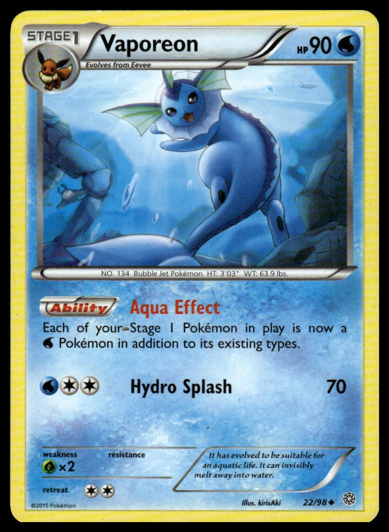 ばびろん XY - Ancient Origins #22/98 Vaporeon | eBay