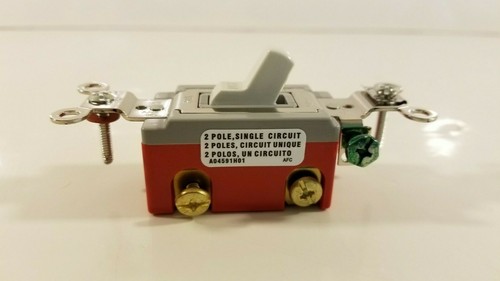 Interruptor HUBBELL #HBL1222W HBL palanca de nailon blanco 2 polos 20A 120VAC - NUEVO en caja - Imagen 4 de 7