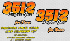 Drag Racing Sunrise Fade Vinyl Number Decals Kit Package Drag Racing Sunrise Fade Vinyl Number Decals Kit Package