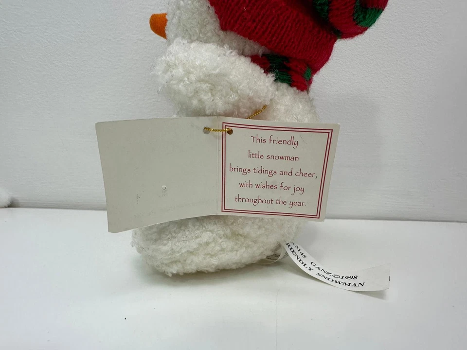 Peluche muñeco de nieve Ganz Friendly 1998, ¡muñeco de nieve coleccionable de colección! (7 pulgadas) Foto 3 de 4