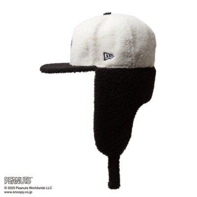 NEW ERA 59FIFTY Dog Ear Cap peanuts snoopy white black visor Boa