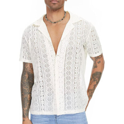 トップス LEINWANDE Olive crochet shirts white LEINWANDE Olive crochet shirts white