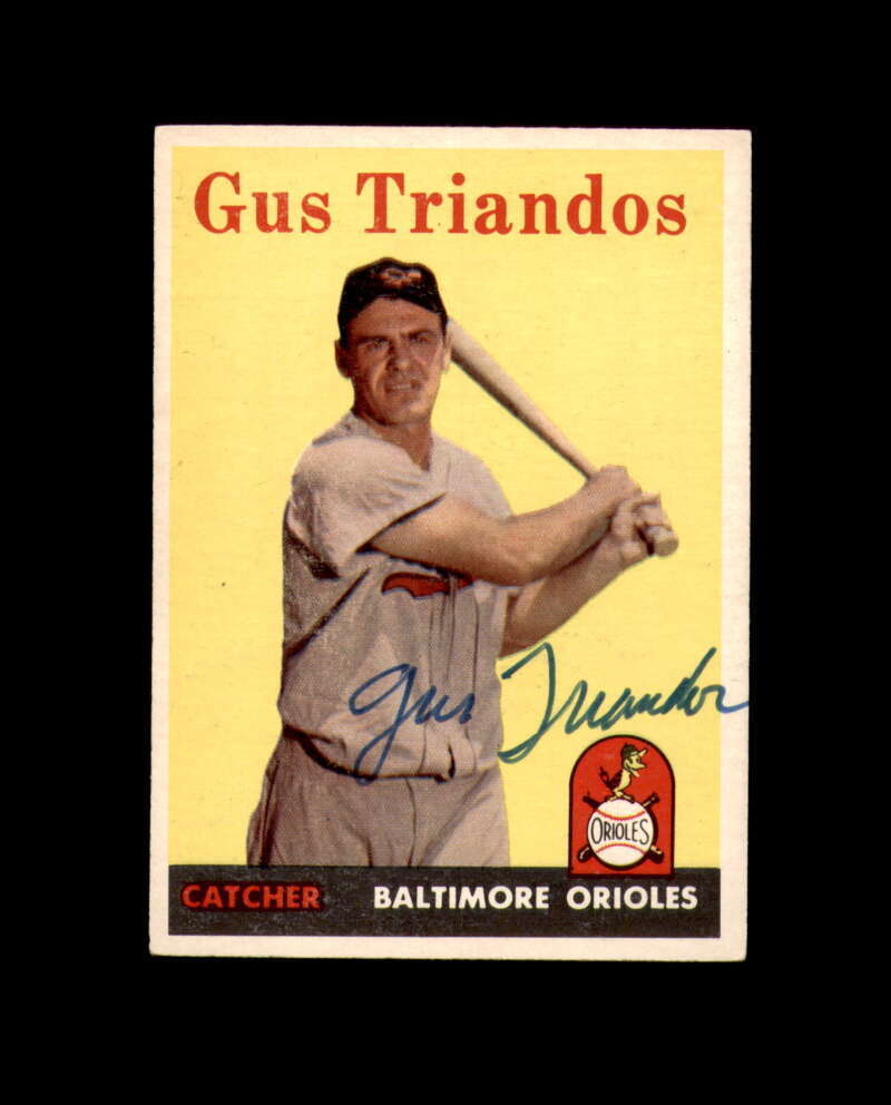 Gus Triandos Signed 1958 Topps Baltimore Orioles Autograph