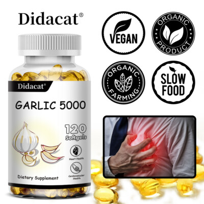 5000mg Garlic Oil Extract Rapid Release Softgels Capsules organic caps
