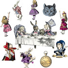 Alice in Wonderland Decor Tea Party Decoration Cardboard Cutouts 10 PCS Double S