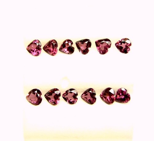 Natural Gem Heart Rhodolite Garnet 4.8-5.0x4.4-5 MM 7.60 Cts Tol, 17 Pcs - Picture 3 of 12