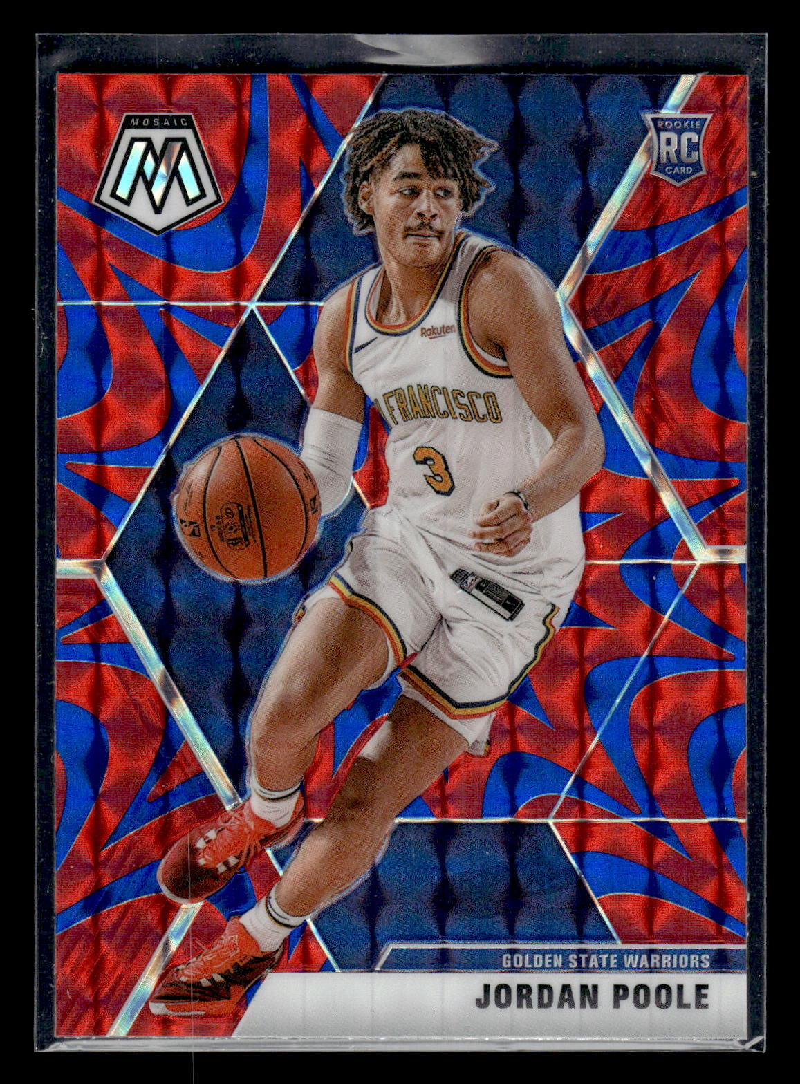 2019 Panini Mosaic #228 Jordan Poole Rookie Reactive Blue Golden State Warriors
