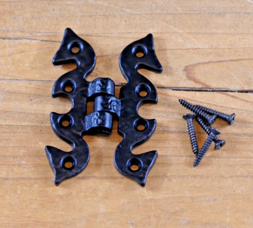 8 Hinges 2 3/4" Long Decorative Butterfly Hinge Cabinet Gate Iron Hand Forged - Picture 4 of 8