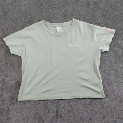 Champion Shirt Damen XL hellsalbeigrün 100% cropped 
