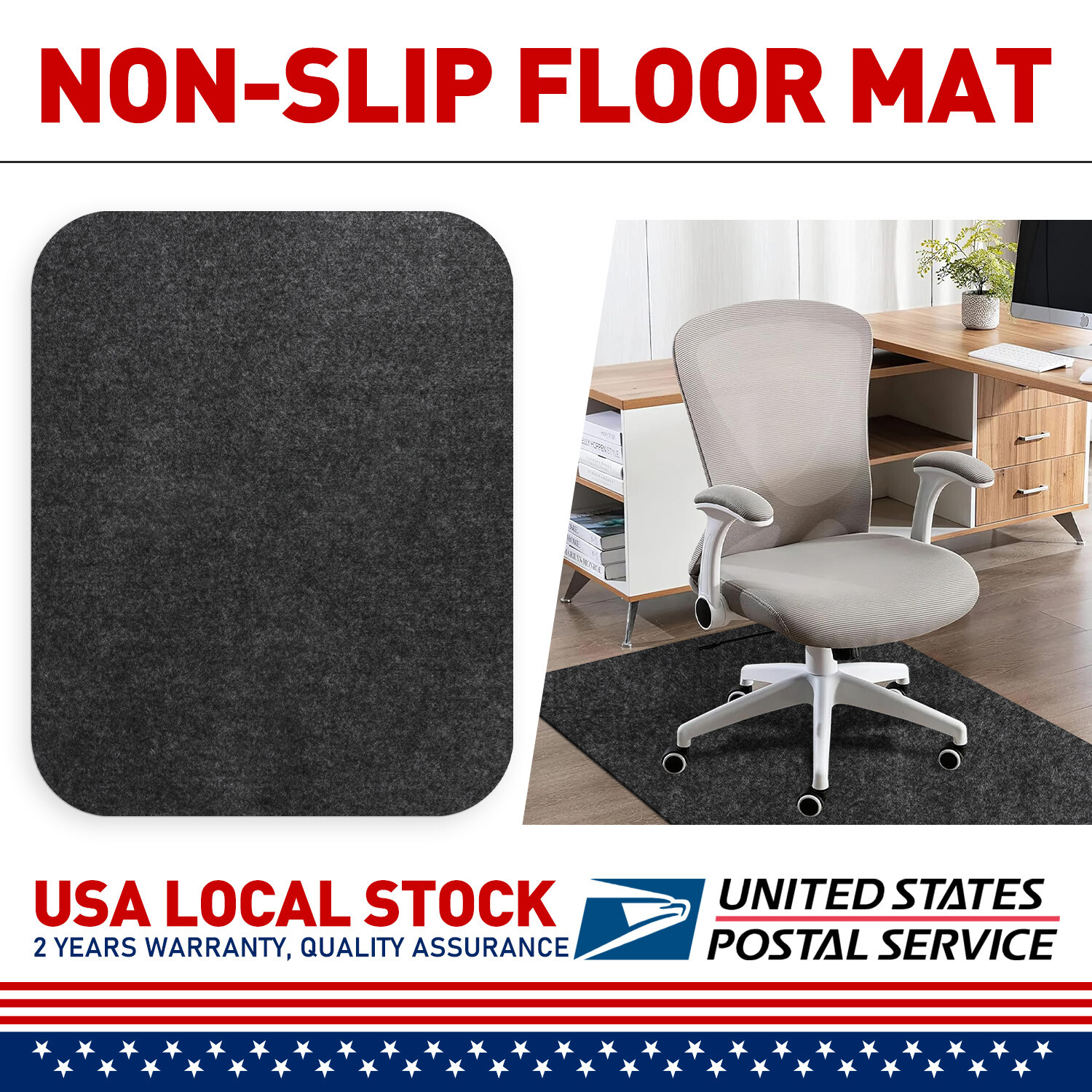 Non-Slip Heavy Duty Office Chair Mat for Hardwood Floors-image