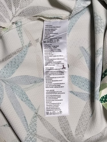 Tommy Bahama shirt XL men 100% silk tan old school design short sleeve button up - Picture 5 of 6