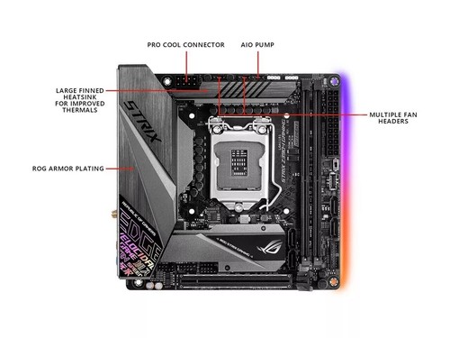 ASUS ROG Strix Z390-I Gaming Intel Z390 LGA1151 Mini-ITX USB3.1 DDR4 Motherboard - Picture 4 of 6