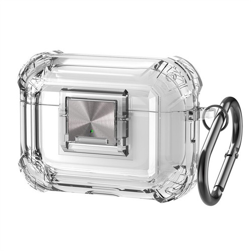 Custodia di ricarica wireless antiurto trasparente lusso per AirPods Pro 2 3 + clip portachiavi - Foto 18 di 22