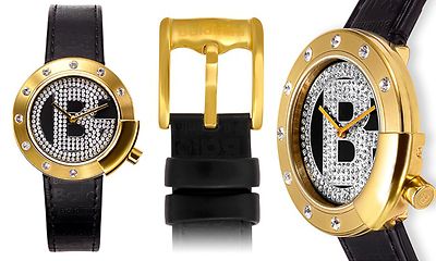 NEW Baldinini BD-28-LV Women's Fashion Stylish Long Logo Ladies Gold/Black Watch