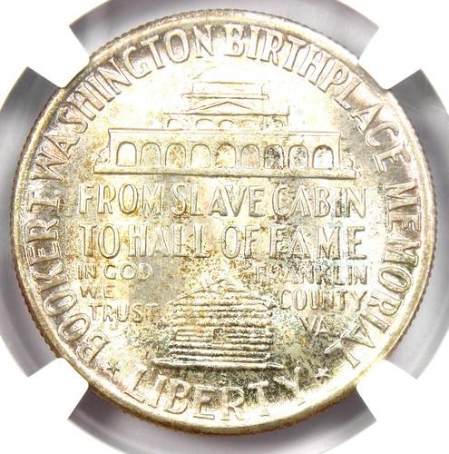 1946-S BTW Booker T Washington Half Dollar 50C - NGC MS67+ Plus - $1,650 Value - Picture 4 of 5