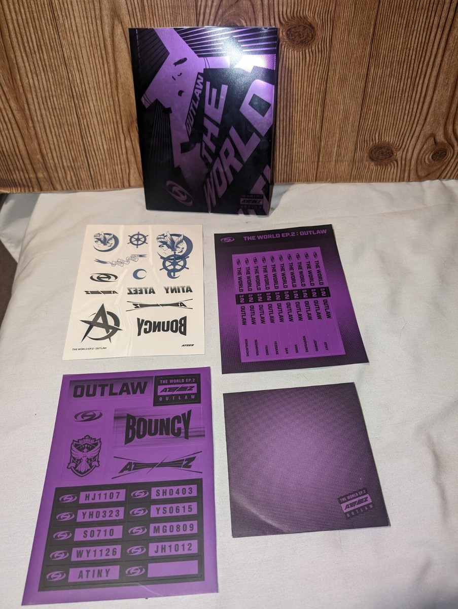ATEEZ Album [THE WORLD EP.2 OUTLAW] CD, Book, Stickers, Temp