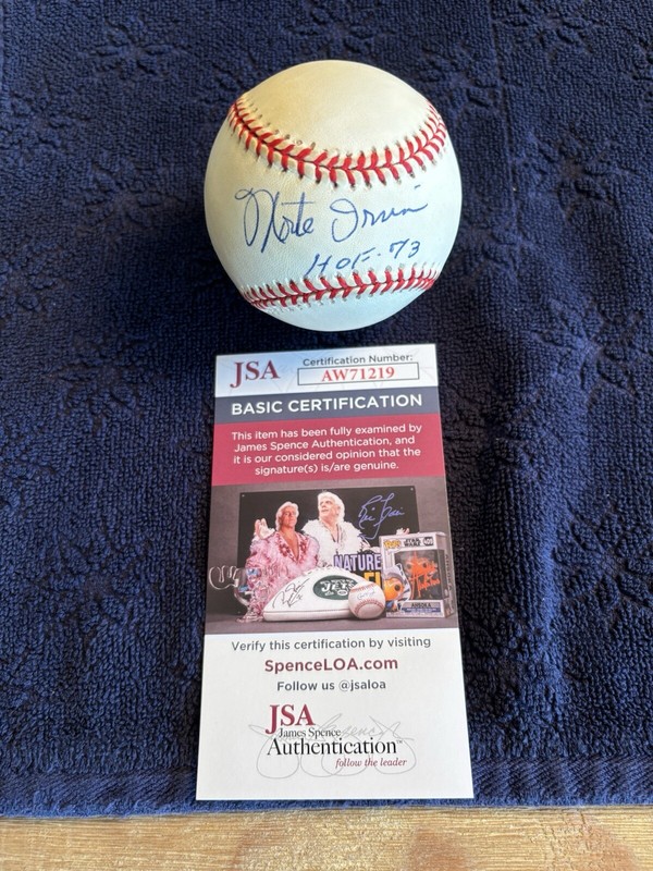 Monte Irvin HOF 73 Autographed ONL Leonard S Coleman Baseball JSA COA Vintage