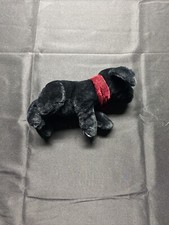 Russ Berrie 12 Plush "Ginger" Floppy Dog Black Lab Puppy Stuffed Animal VTG Toy
