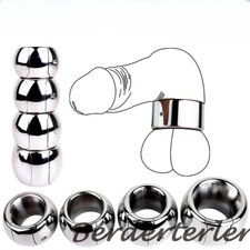 4 Sizes Stainless Steel Ball Stretcher Weight Scrotum Ring Restraint Lock Rings