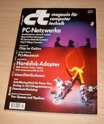 Computer PC Zeitung Zeitschrift - C't 8 August / 1995 - Technik Linux Netzwerke