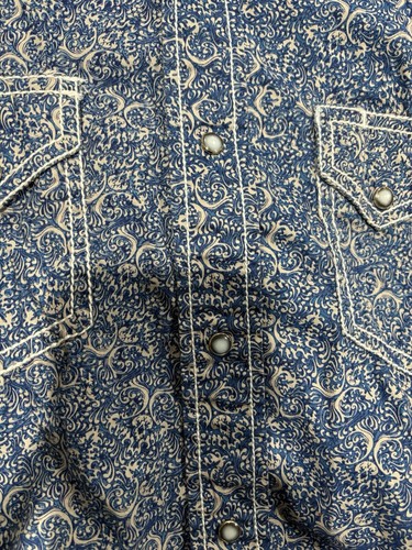 CODY JAMES MEN'S BLUE /GREY PAISLEY PRINT PEARL SNAP LONG SLEEVE WESTERN SHIRT - Picture 2 of 10