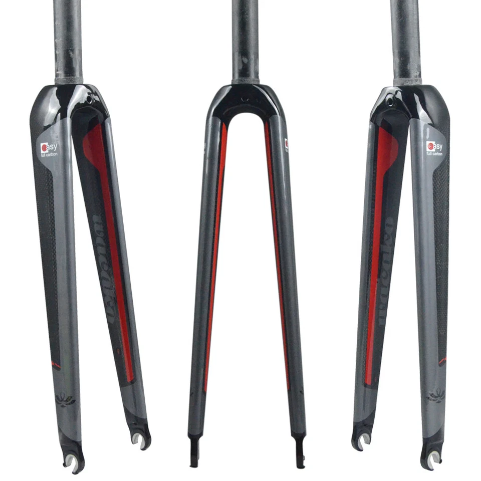 1-1/8" C Clamp Brake Road Bike Fork 700C Full Carbon Fiber Bicycle Fork Rigid QR - Image 4 of 4