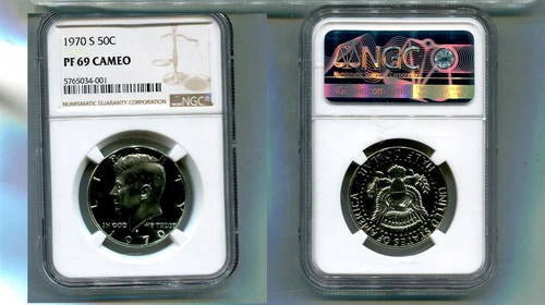 1970 S KENNEDY SILVER HALF DOLLAR NGC PF69 CAMEO 3088T