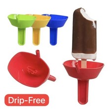 4PCS Drip Free Popsicle Holder With Straw Mess Frozen Treat Ice Pop Holder Color