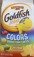 Pepperidge Farm Goldfish CHEDDAR COLORS Baked Snack Crackers NEW 6.6 oz Bag